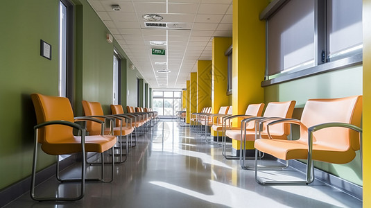 医院候诊区的座椅图片