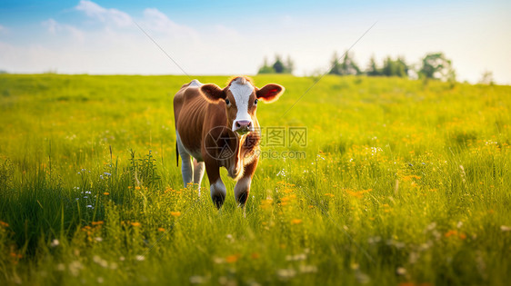 草地上的小牛图片