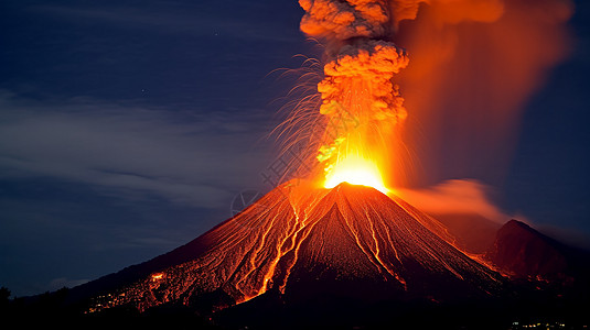 当火山爆发时高清图片