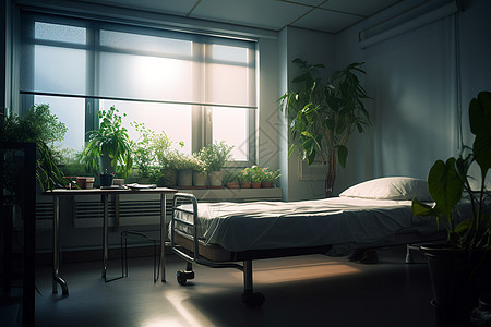 医院病房的宁静环境背景图片