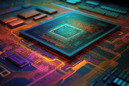 计算机芯片的风格化图形表示图片