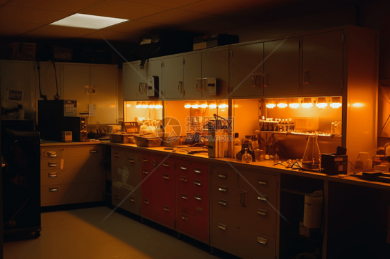 生物实验室的内部场景图片