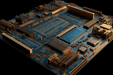 集成电路的主板创意概念图图片