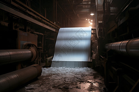 工厂的造纸机器图片