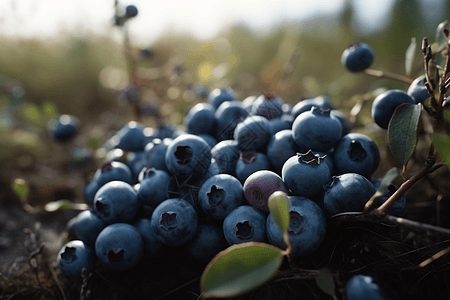 丰满多汁的蓝莓背景图片