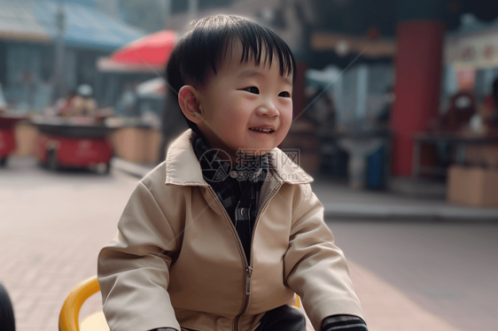 兴奋的小男孩图片