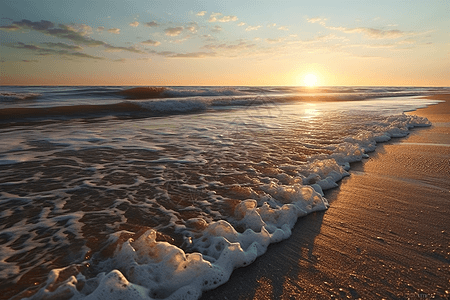 粘土沙滩上的海浪图片