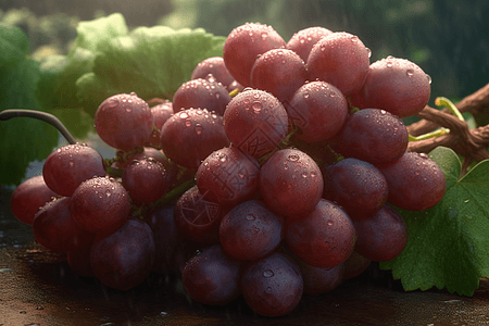 一捆新鲜采摘的葡萄背景图片