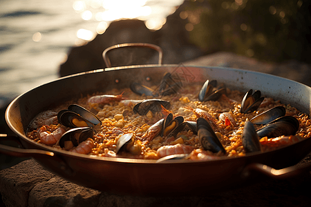 美味的海鲜饭图片