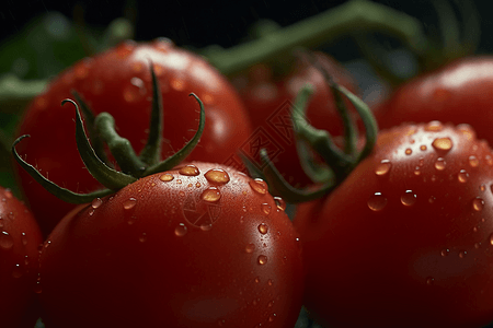 新鲜多汁的西红柿背景图片