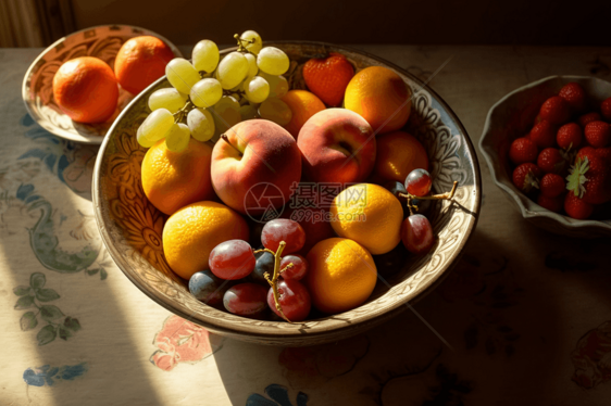 阳光下的水果图片