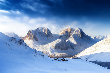 唯美的雪山风景图片