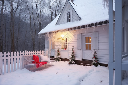 冬天的乡间别墅高清图片