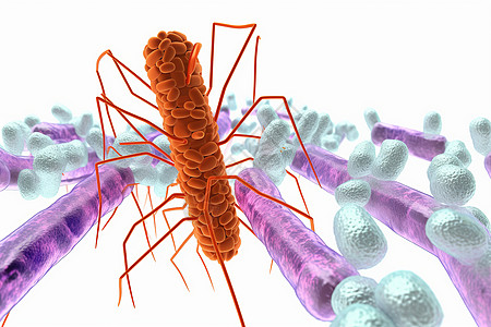 白色背景上显示的DNA细菌图片