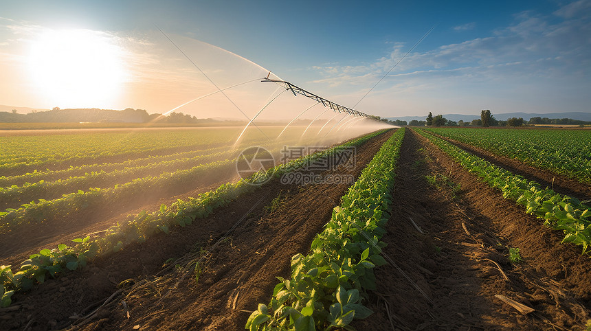 大豆作物的灌溉系统图片图片