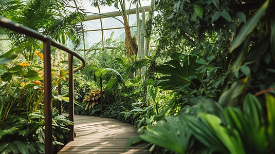 热带雨林温室内的各种植物图片图片