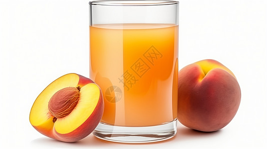新鲜榨汁的桃汁图片