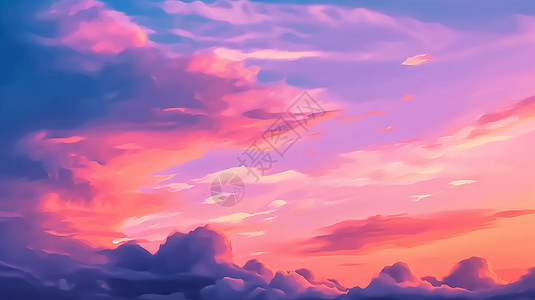 天空日落背景插图图片