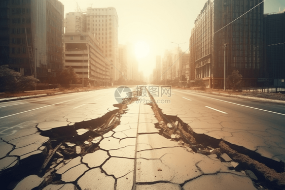 地震后的路面图片