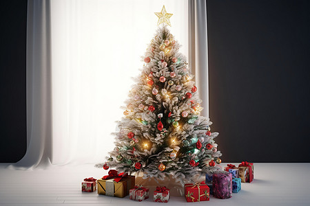 装饰好的圣诞树图片