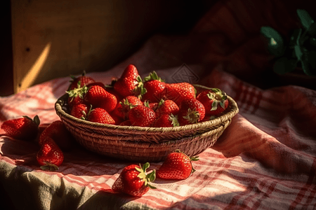 酸甜的草莓背景图片