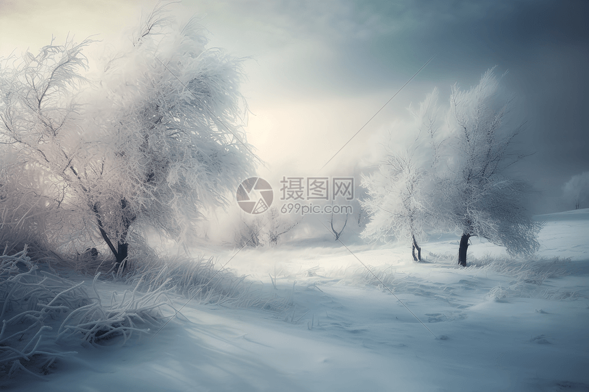 白茫茫积雪图片