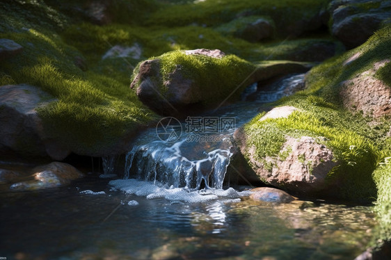 森林里的天然水源图片