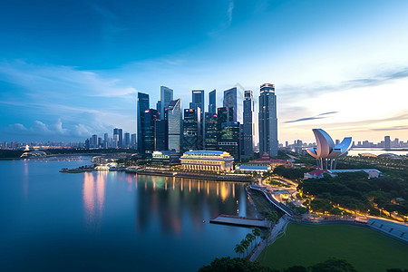 新加坡城市的建筑背景图片