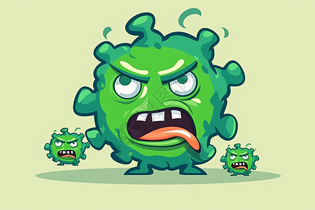 绿色细菌插图图片