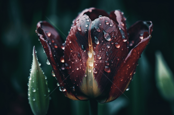 雨中郁金香图片