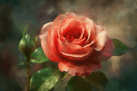 盛开的一枝红玫瑰图片