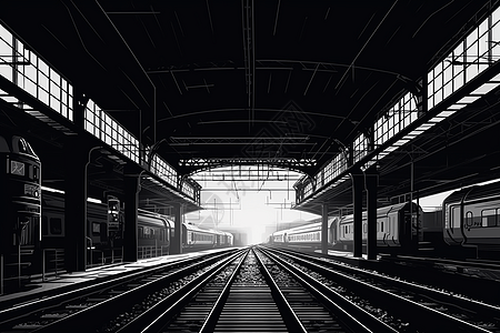 火车站的极简主义图片