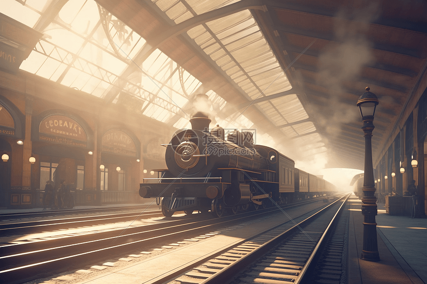 一个经典蒸汽火车图片