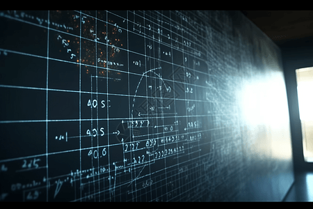 黑板上的数学公式图片