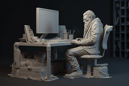 计算机雕刻和纹理人物图片