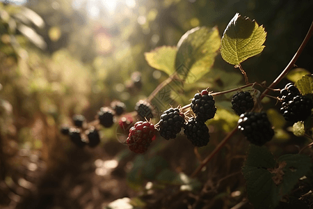黑莓灌木丛图片