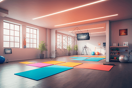 大型瑜伽室锻炼图片