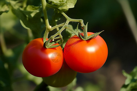 花园中生长的西红柿图片