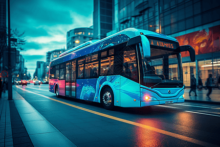 现代化能源动力公交车图片