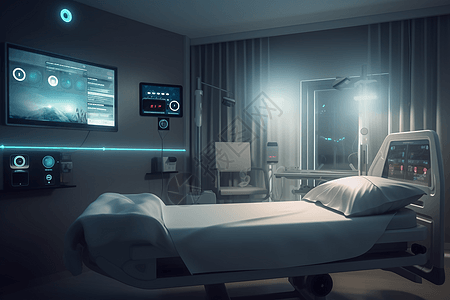 未来主义远程监控病房图片