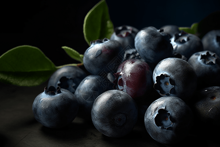 新鲜蓝莓的特写图片