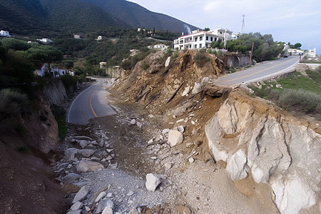 公路上的滑坡图片