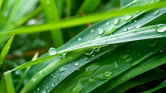 中国风谷雨柠檬草叶子背景