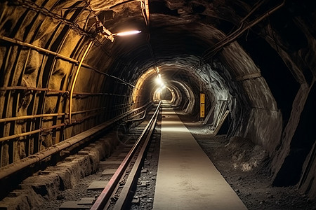 昏暗的地下隧道背景图片