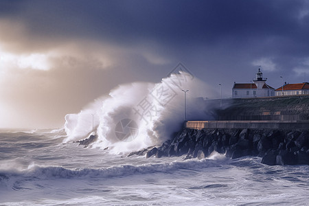 海边风暴图片