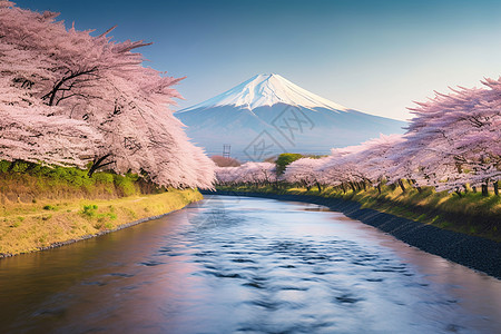 富士山春季景观图片
