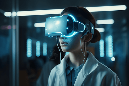 虚拟显示科技眼镜的医生图片