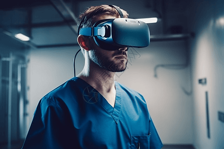 医生利用VR眼镜治疗图片