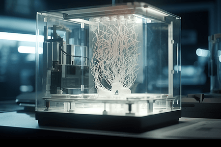 3D打印机创建生物组织结构背景图片