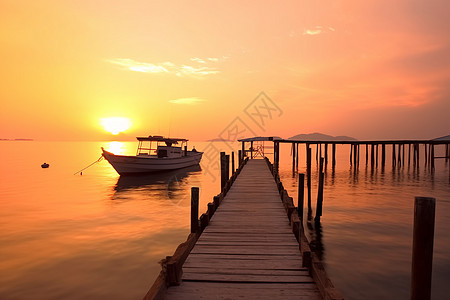 日落游艇码头图片